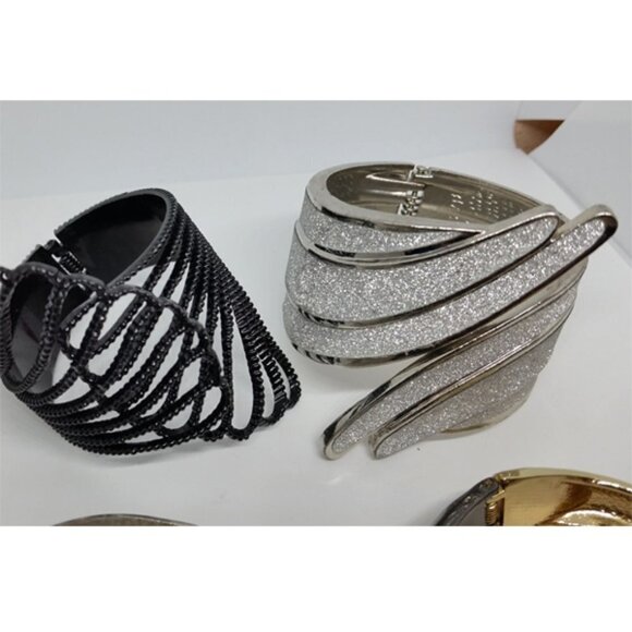 Bundle lot 4 coil wrap look clamper bracelets variety - Picture 2 of 5